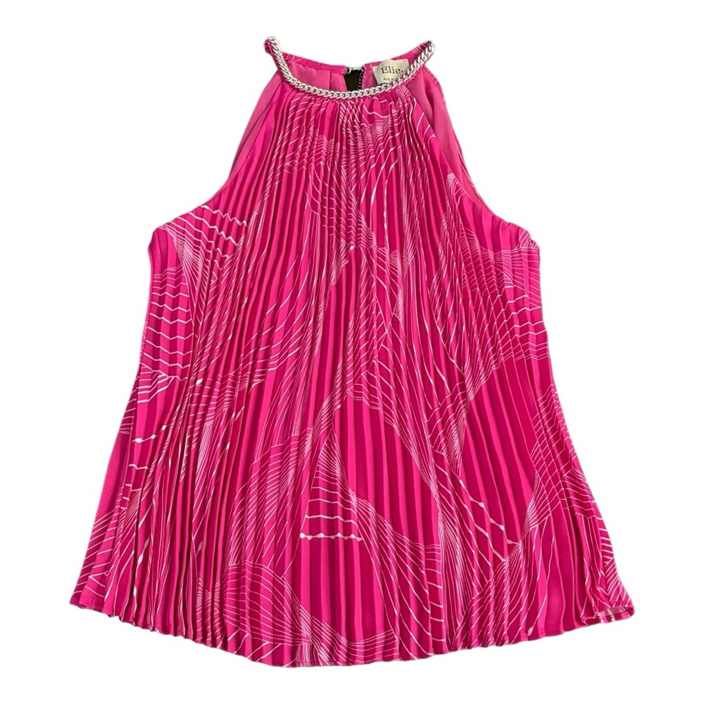 Elie Tahari Pink Pleated Top